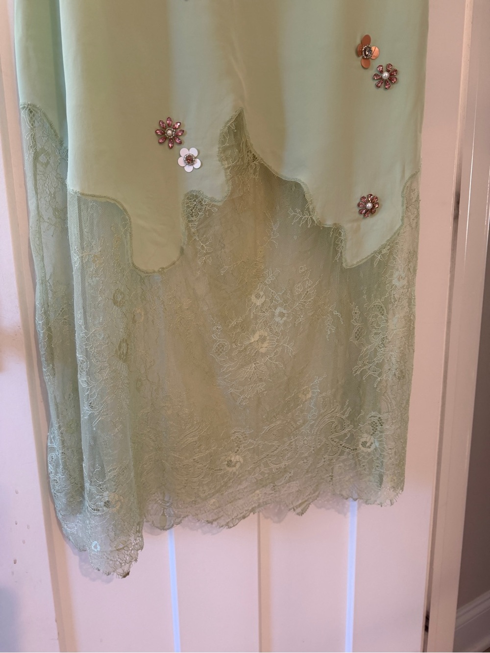 Anthropologie embellished and lace custom special occasion midi dress M - Picture 8 of 13